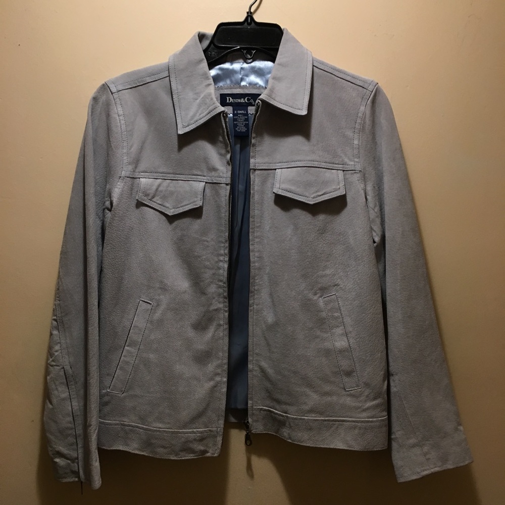 100% Genuine Suede Leather Baby Blue Jacket